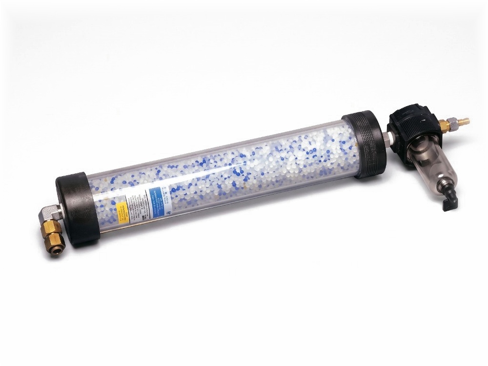Inline Aerosol Desiccant Dryer with Condensate Moisture Drain