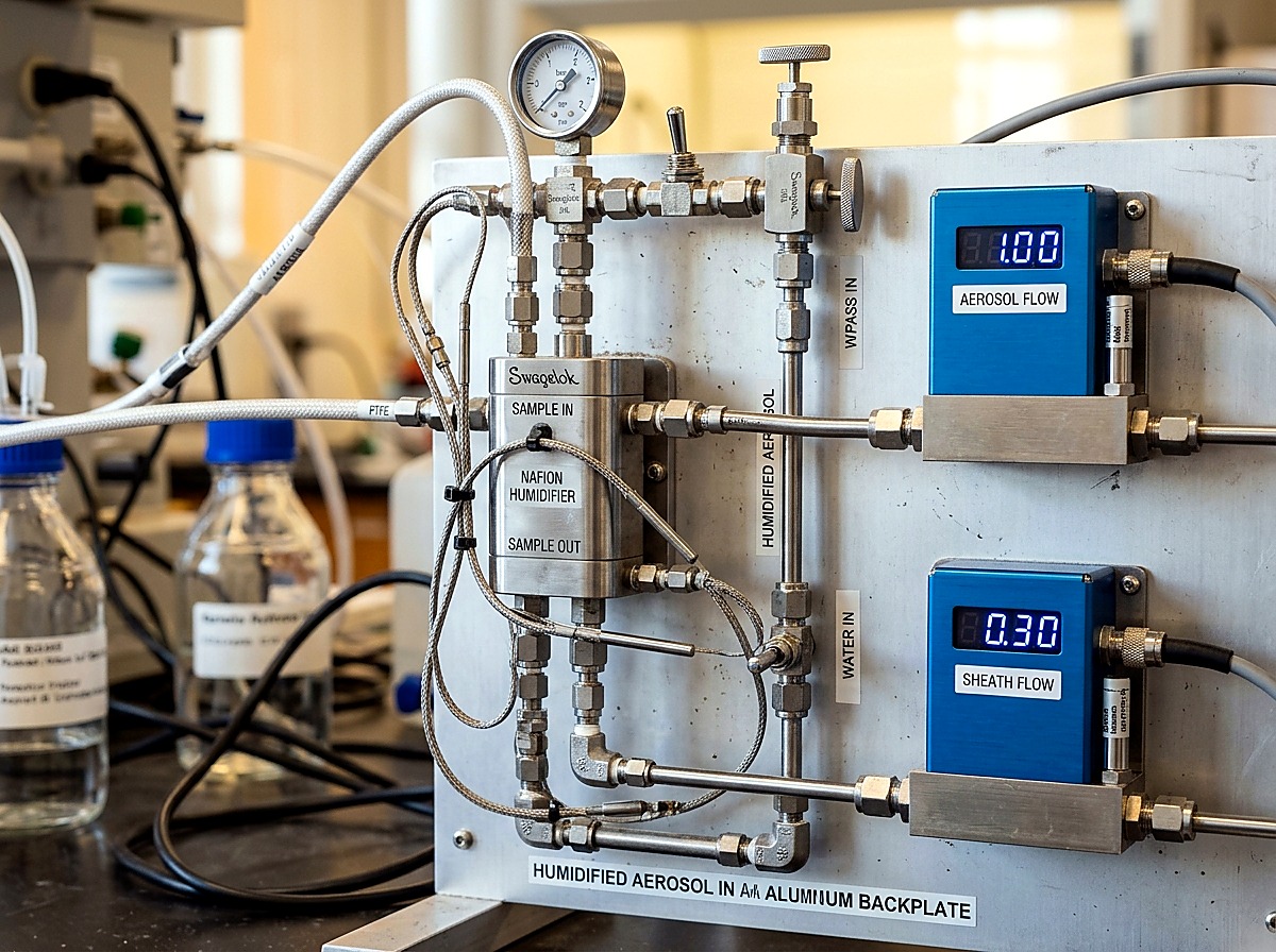 HTDMA Aerosol Nafion Humidification Conditioning Stage with Digital Mass Flow Controllers