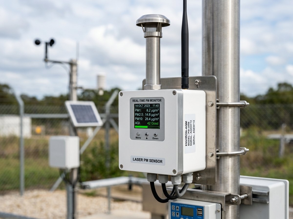 Industrial Real-Time PM Air Quality Monitor with Digital OLED Display