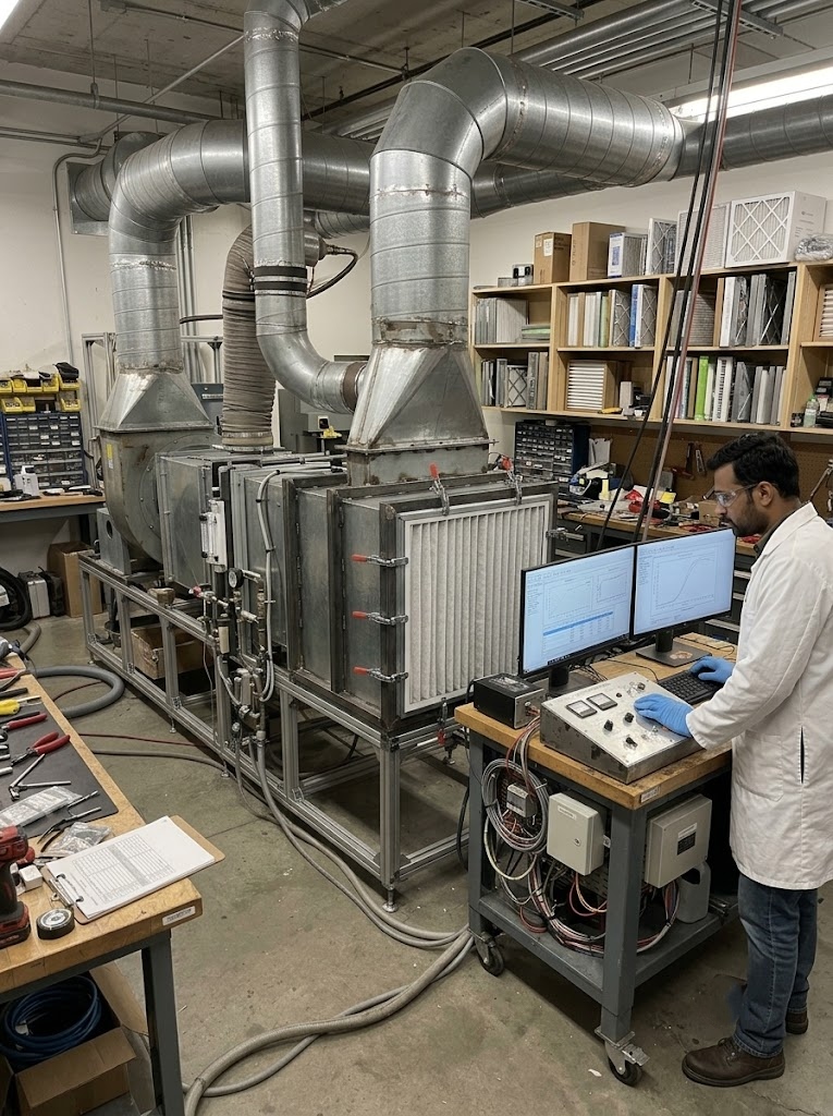 Automated Ventilation Filter Test System Rig for ISO 16890, EN 779, and ASHRAE 52.2